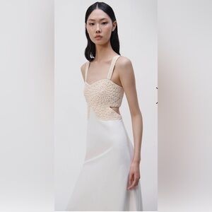 SIMKHAI The Roberta Fossil Crochet Dress in Natural, size 6 (sold out on…